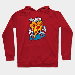 Skateboarding Slice of Pizza Cartoon Hoodie